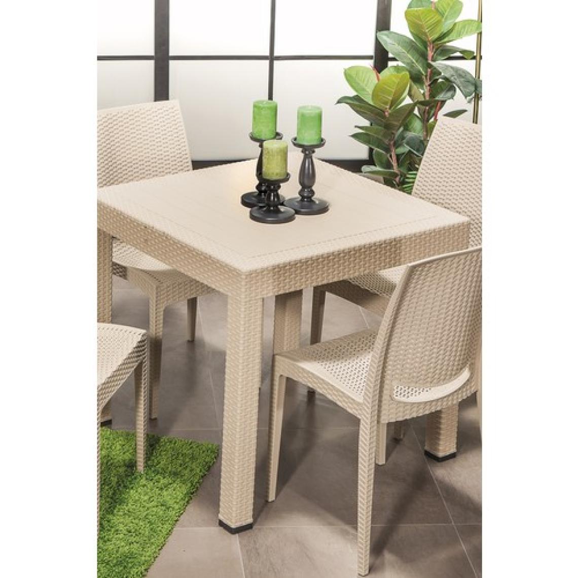 Mobetto Rattan Bahçe Sandalyesi 4 Adet – Cappucino