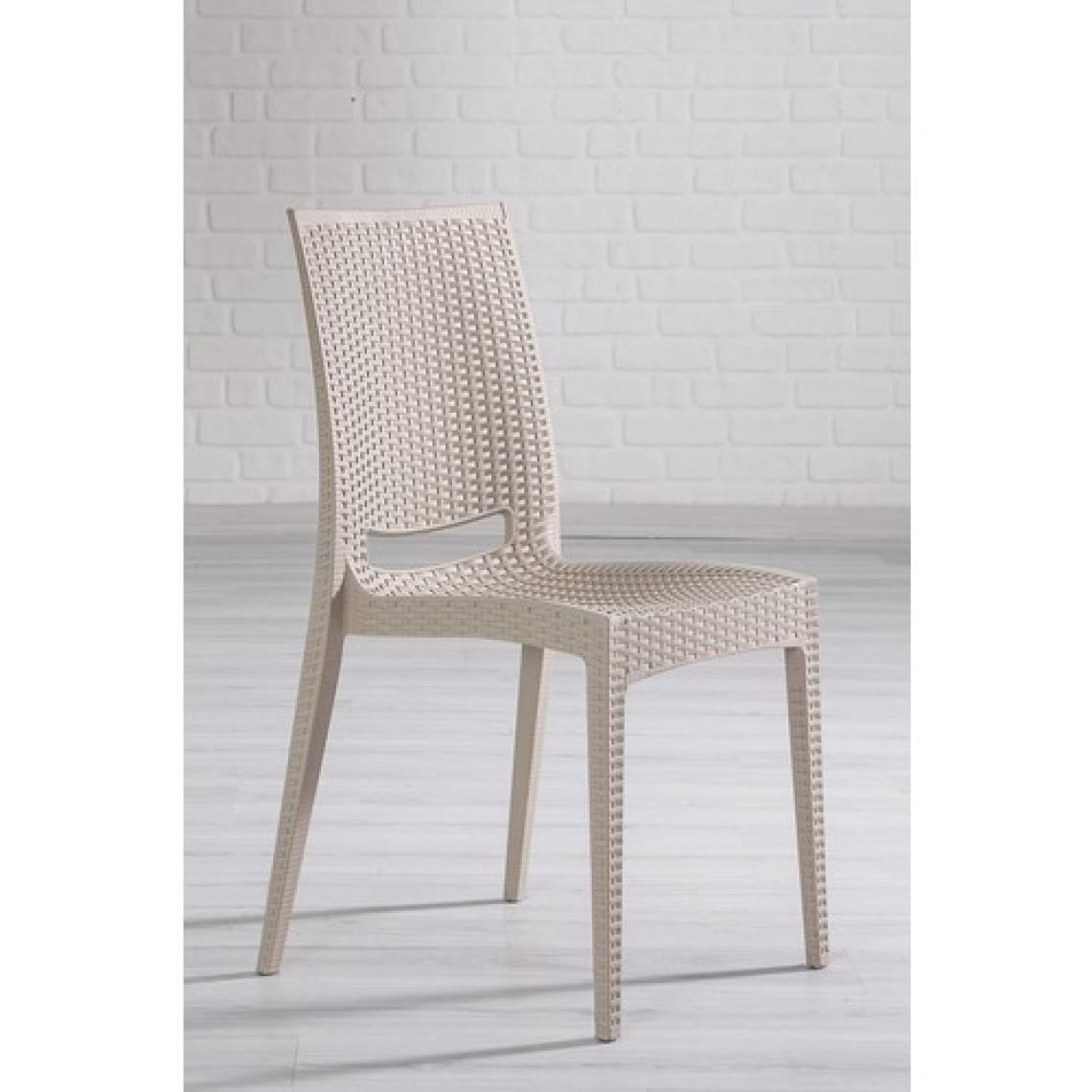 Mobetto Rattan Bahçe Sandalyesi 4 Adet – Cappucino