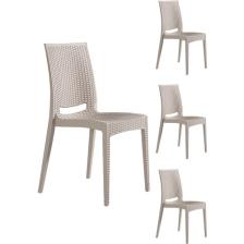 Mobetto Rattan Bahçe Sandalyesi 4 Adet – Cappucino