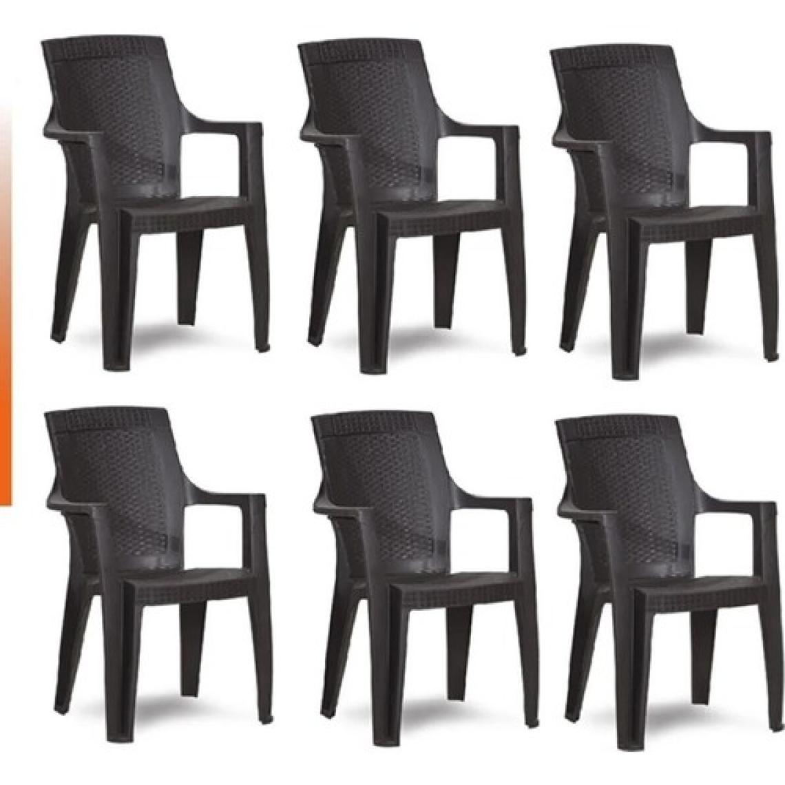 Almina Plastik Sandalye Bahçe Balkon ve Teras Sandalyesi 6 Adet