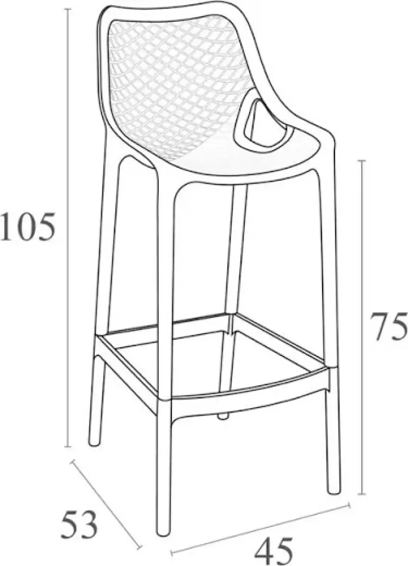 Siesta 068 Air Bar Contracter Serisi Bar Sandalyesi 75 Cm
