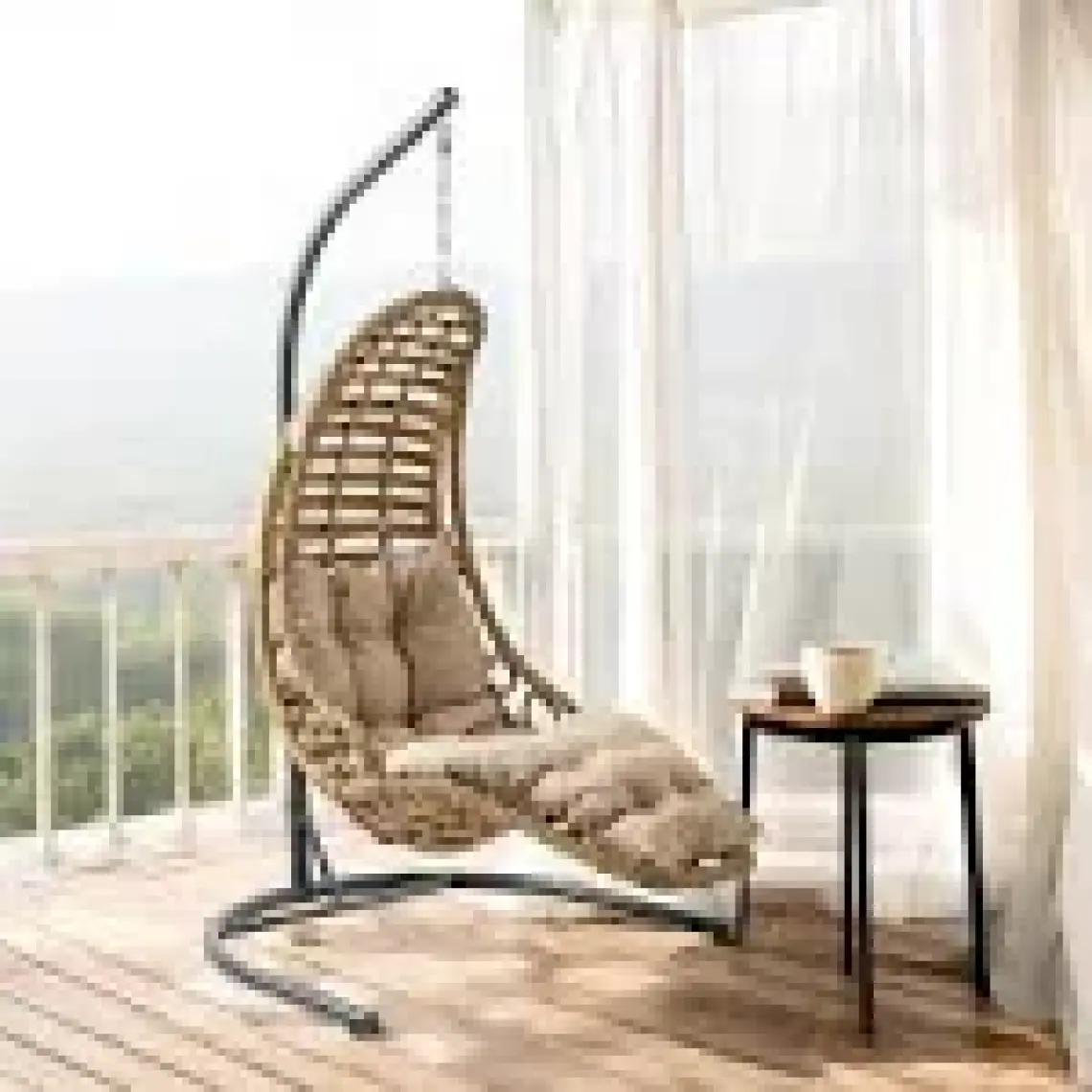 Capri Swing Bodrum Tekli Rattan Bahçe Salıncağı | Balkon Salıncağı