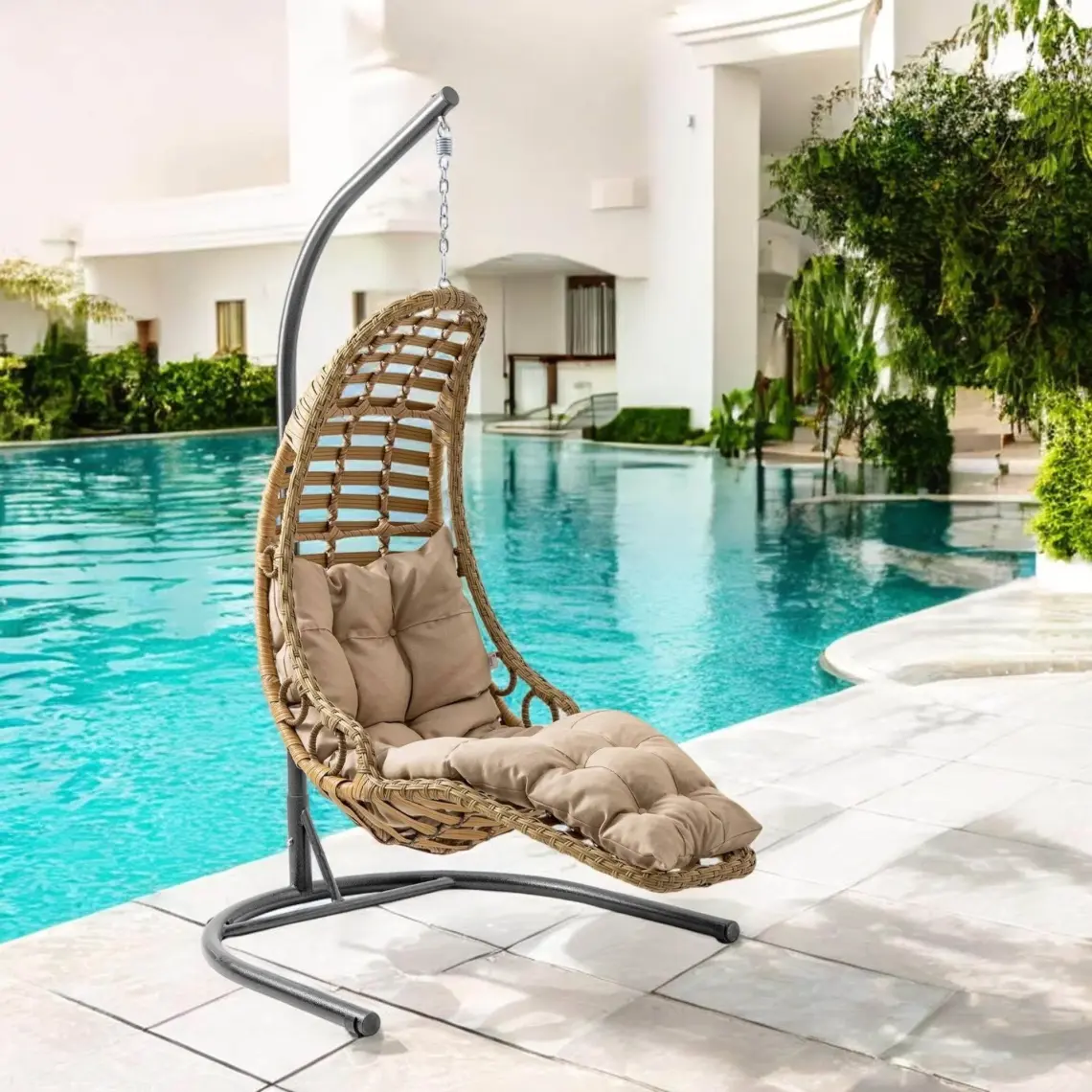 Capri Swing Bodrum Tekli Rattan Bahçe Salıncağı | Balkon Salıncağı