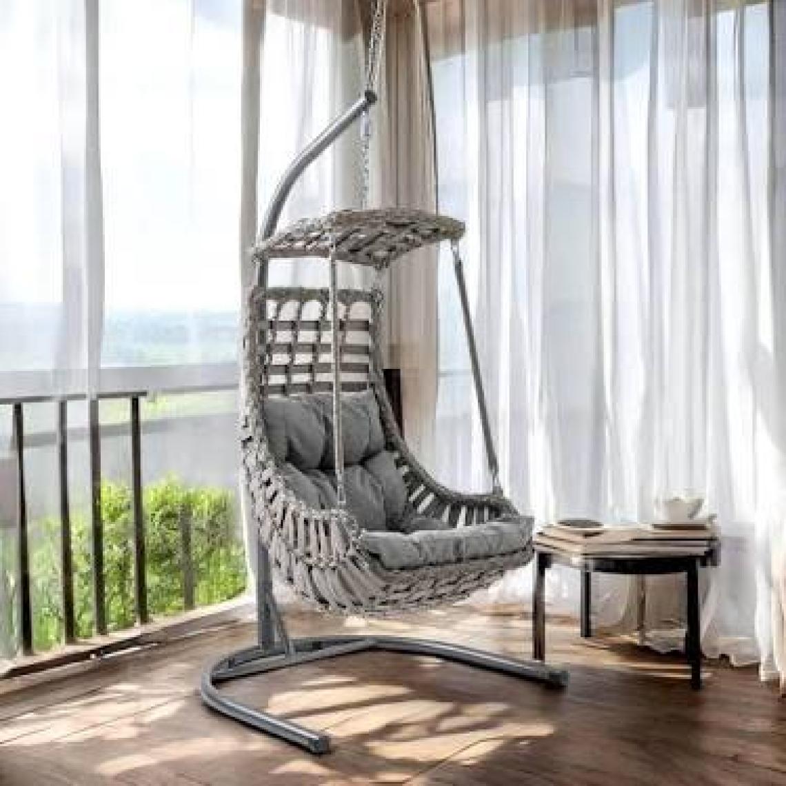 Capri Swing Alaçatı Tekli Rattan Bahçe Salıncağı | Balkon Salıncağı