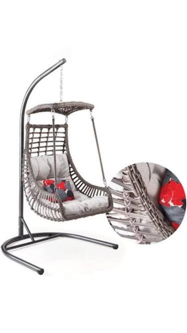 Capri Swing Alaçatı Tekli Rattan Bahçe Salıncağı | Balkon Salıncağı