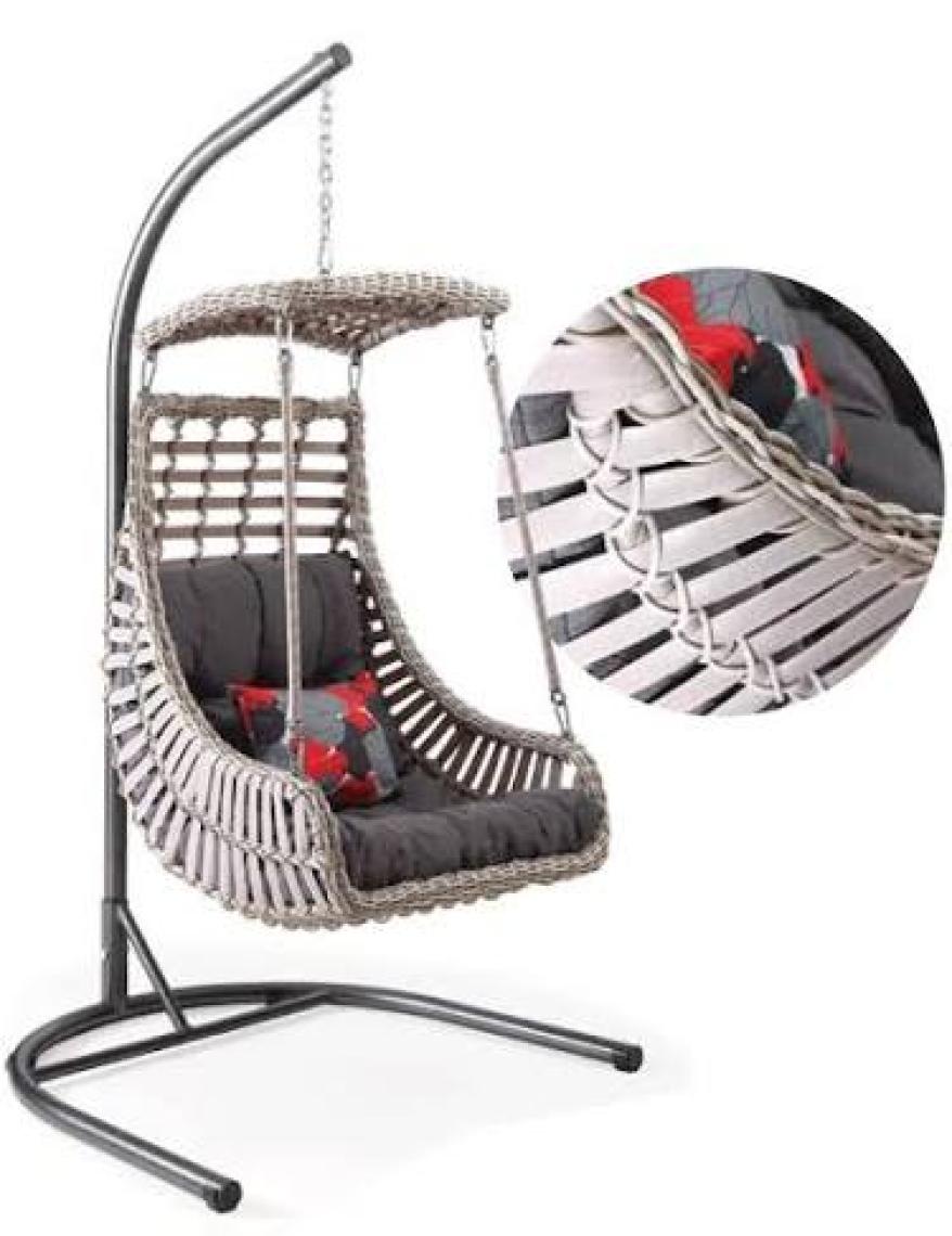 Capri Swing Alaçatı Tekli Rattan Bahçe Salıncağı | Balkon Salıncağı