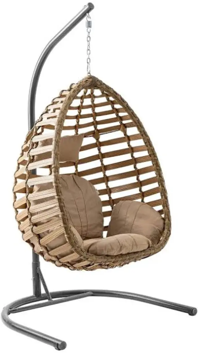 Capri Swing Gümbet Tekli Rattan Bahçe Salıncağı |  Balkon Salıncağı