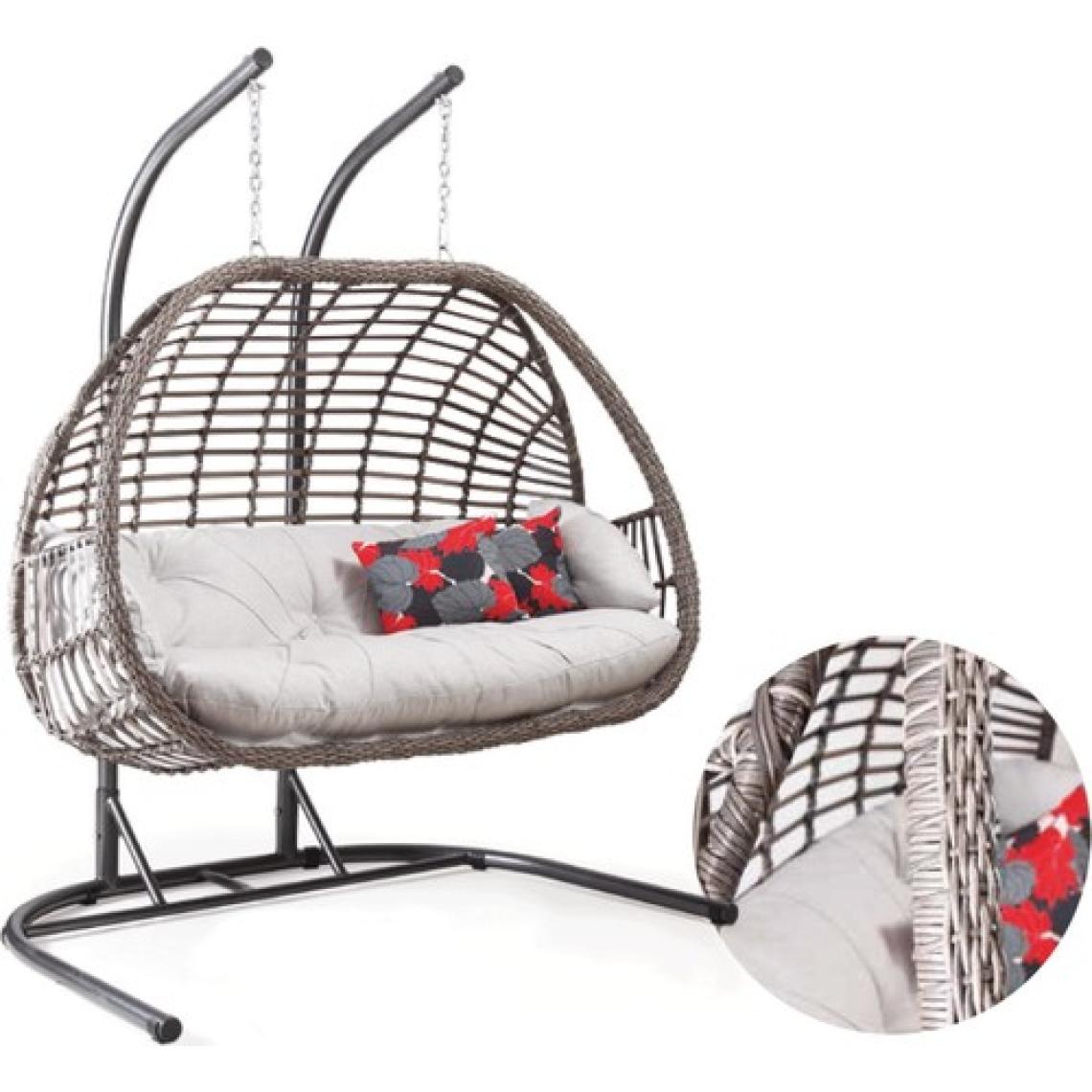 Capri Swing Oylat Çiftli Rattan Bahçe Salıncağı | Balkon Salıncağı