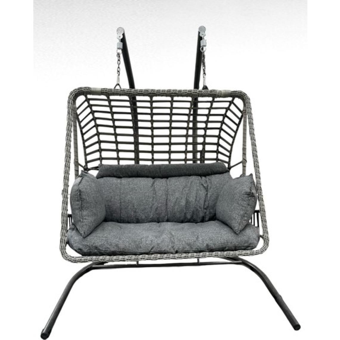 Tu Tienda Çift Kişilik Rattan Salıncak,antrasit
