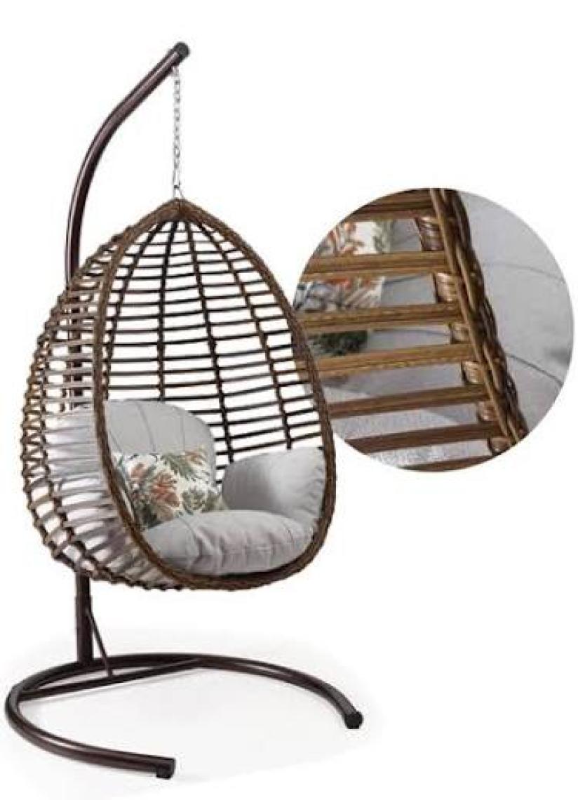 Capri Swing Gümbet Tekli Rattan Bahçe Salıncağı |  Balkon Salıncağı