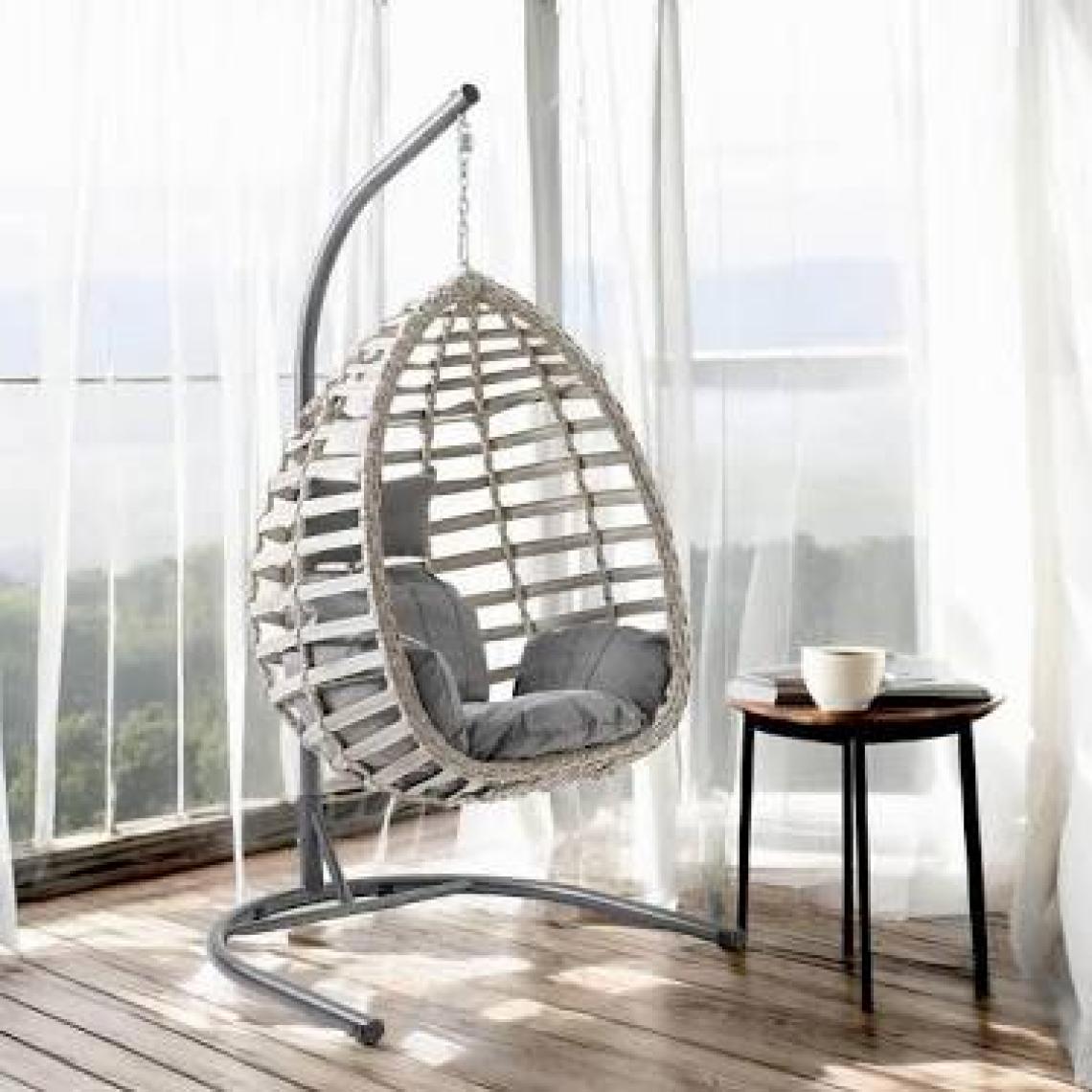 Capri Swing Gümbet Tekli Rattan Bahçe Salıncağı |  Balkon Salıncağı