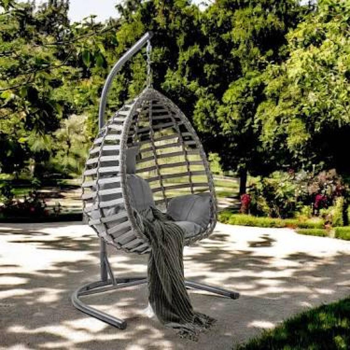 Capri Swing Gümbet Tekli Rattan Bahçe Salıncağı |  Balkon Salıncağı