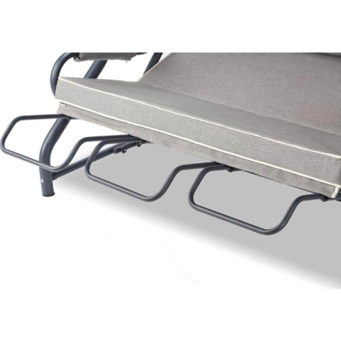 Erinöz Salvia 3 Kişilik Yatarlı Bahçe Salıncağı Balkon Teras Salıncak Gri Minder