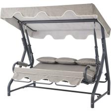 Erinöz Salvia 3 Kişilik Yatarlı Bahçe Salıncağı Balkon Teras Salıncak Gri Minder