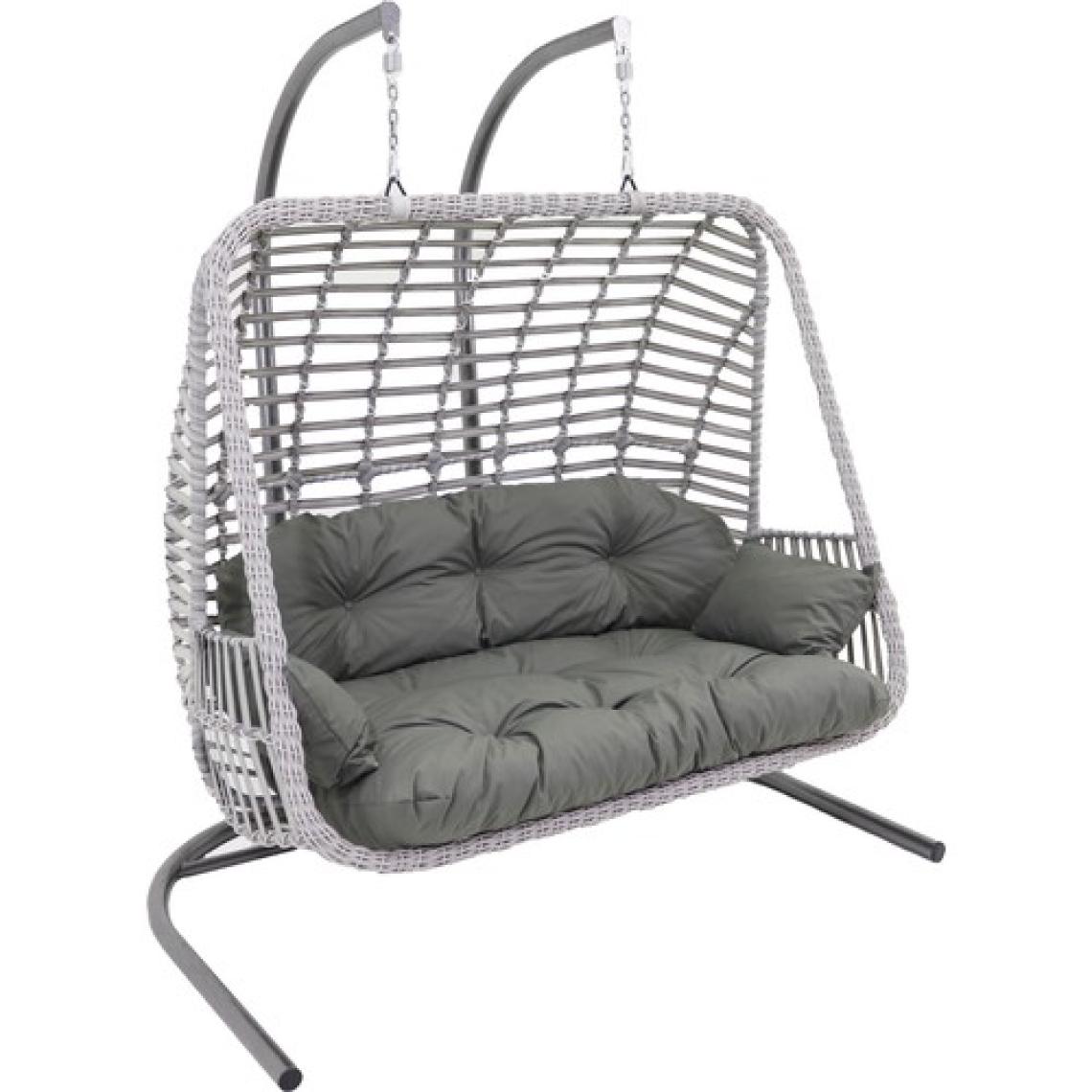 Monalin Home Garden Kudüs Rattan El Örgüsü Çift Kişilik Balkon Teras Bahçe Salıncağı