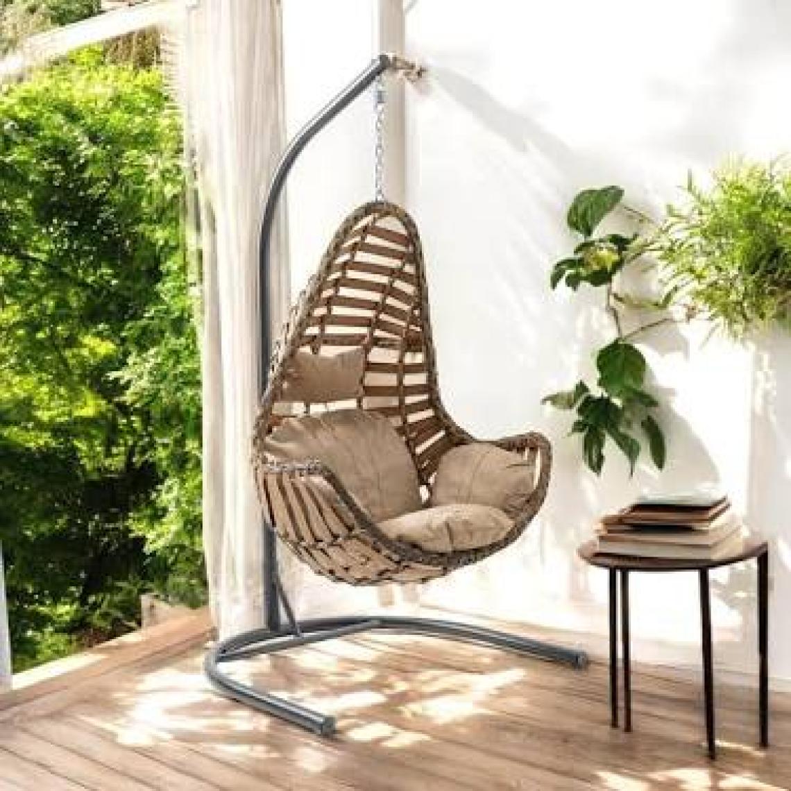 Capri Swing Milas Tekli Rattan Bahçe Salıncağı | Balkon Salıncağı