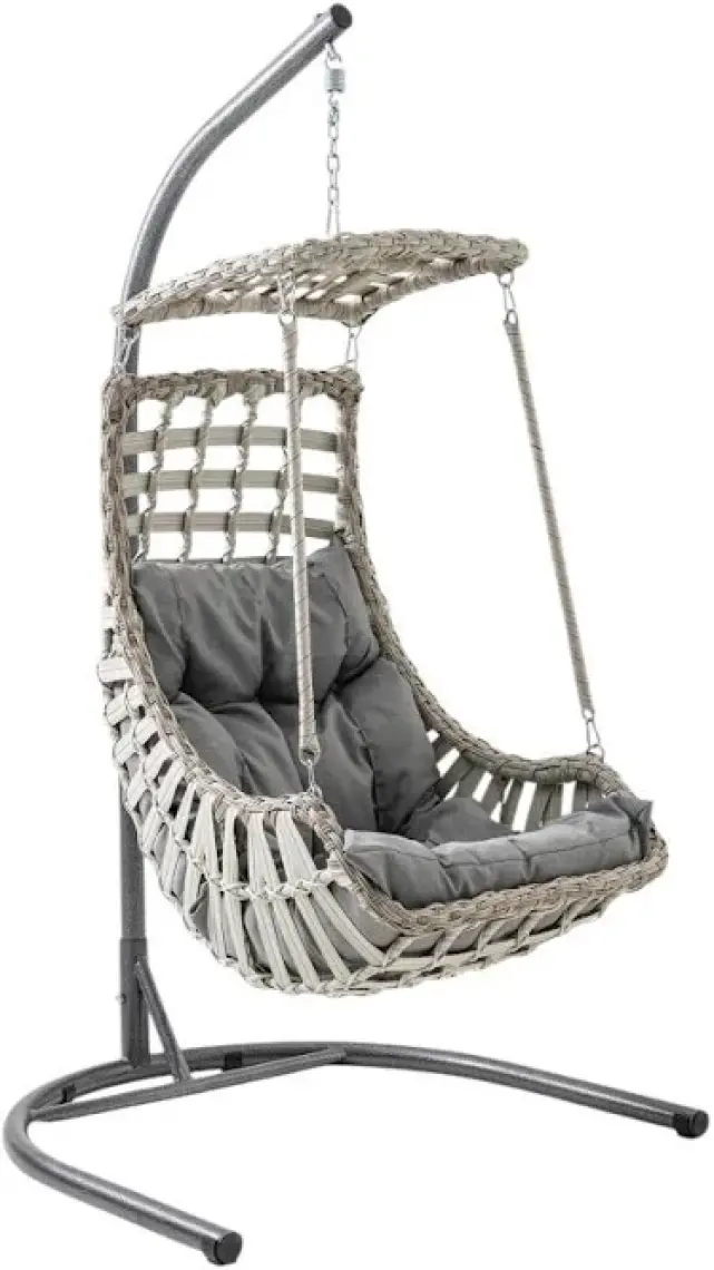 Capri Swing Alaçatı Tekli Rattan Bahçe Salıncağı | Balkon Salıncağı