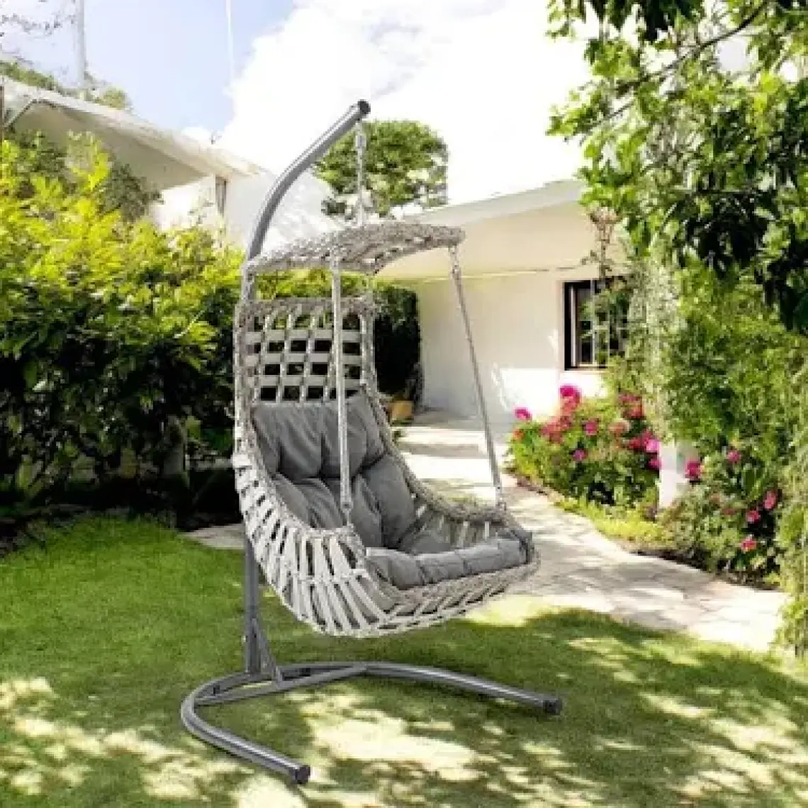 Capri Swing Alaçatı Tekli Rattan Bahçe Salıncağı | Balkon Salıncağı