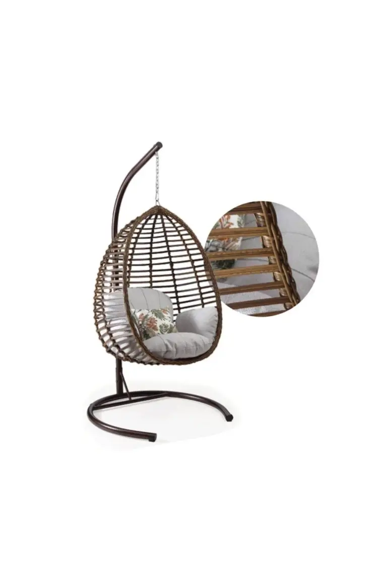 Capri Swing Gümbet Tekli Rattan Bahçe Salıncağı |  Balkon Salıncağı