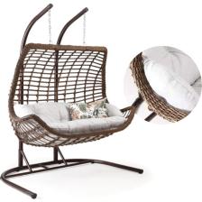 Capri Swing Cunda Çiftli Rattan Bahçe Balkon Salıncağı