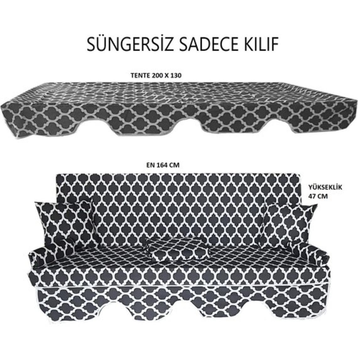 Mor Minder Süngersiz Tenteli Salıncak Kumaş Seti 3 Kişilik Süngersiz  164X47 cm Karaçatı Model
