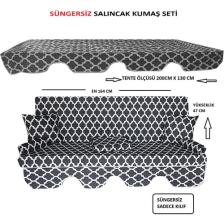 Mor Minder Süngersiz Tenteli Salıncak Kumaş Seti 3 Kişilik Süngersiz  164X47 cm Karaçatı Model