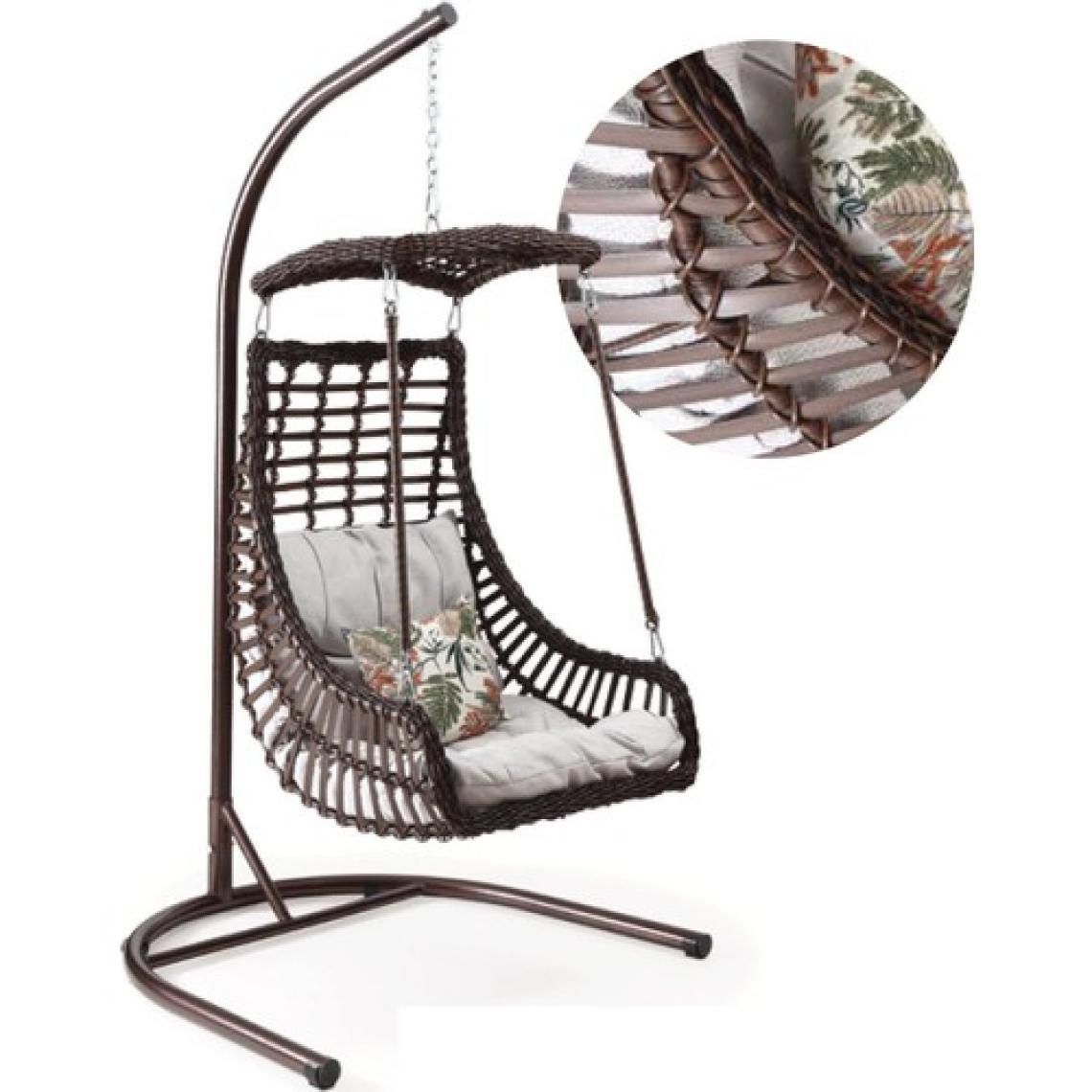 Capri Swing Alaçatı Tekli Rattan Bahçe Balkon Salıncağı