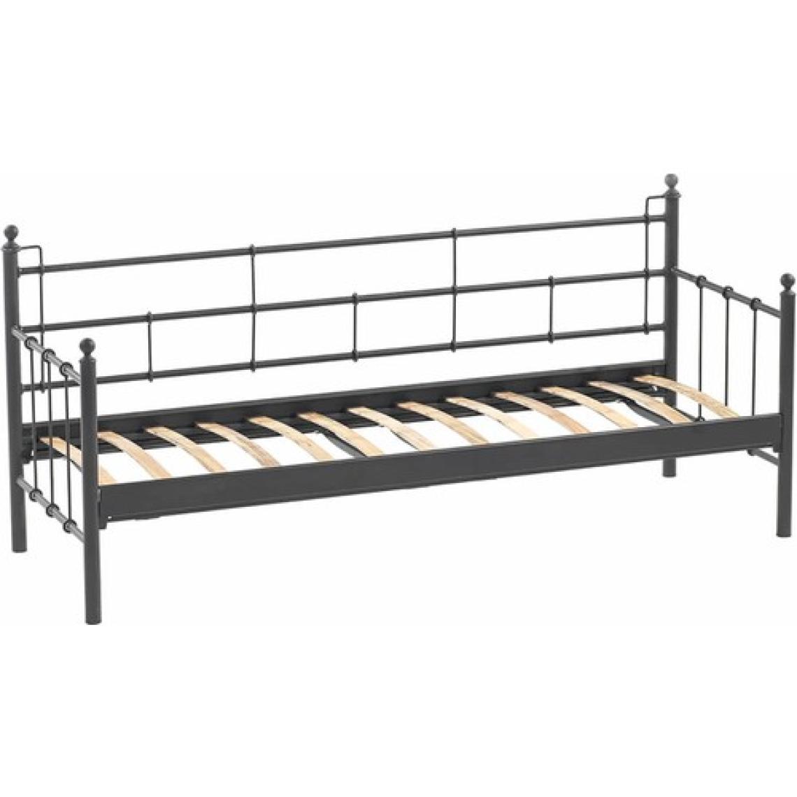Unimet Lalas Dk Metal Sofa Sedir 70x200 Üçlü Koltuk Siyah