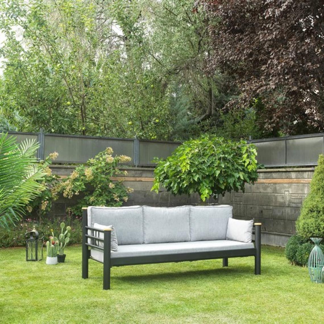 Unimet Kappis Dk Metal Sofa Sedir 70x200 Üçlü Koltuk Siyah