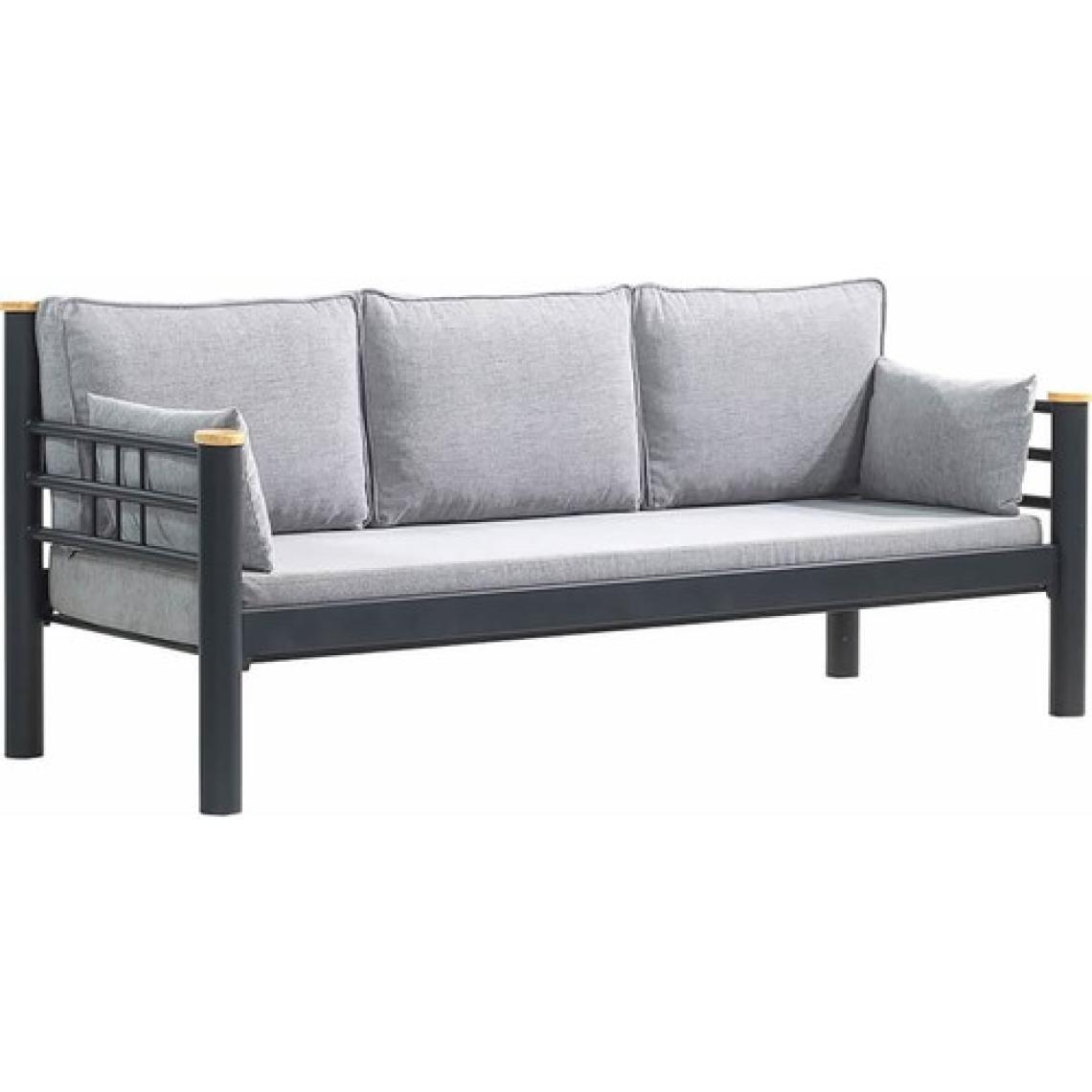 Unimet Kappis Dk Metal Sofa Sedir 70x200 Üçlü Koltuk Siyah