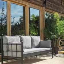 Unimet Lalas Dk Metal Sofa Sedir 70x200 Üçlü Koltuk Siyah
