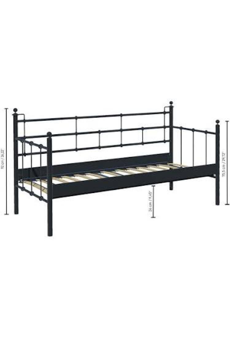 Unimet Lalas Dk Metal Sofa Sedir 70x200 Üçlü Koltuk Siyah