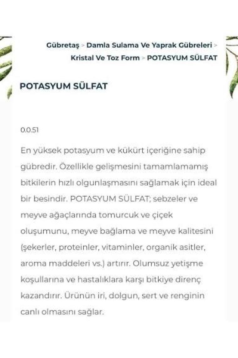 Gübretaş Potasyum Sülfat 25 Kg