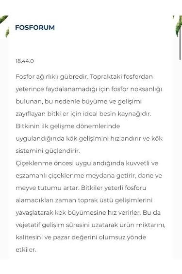 Gübretaş Fosforum 18.44.0 25 Kg