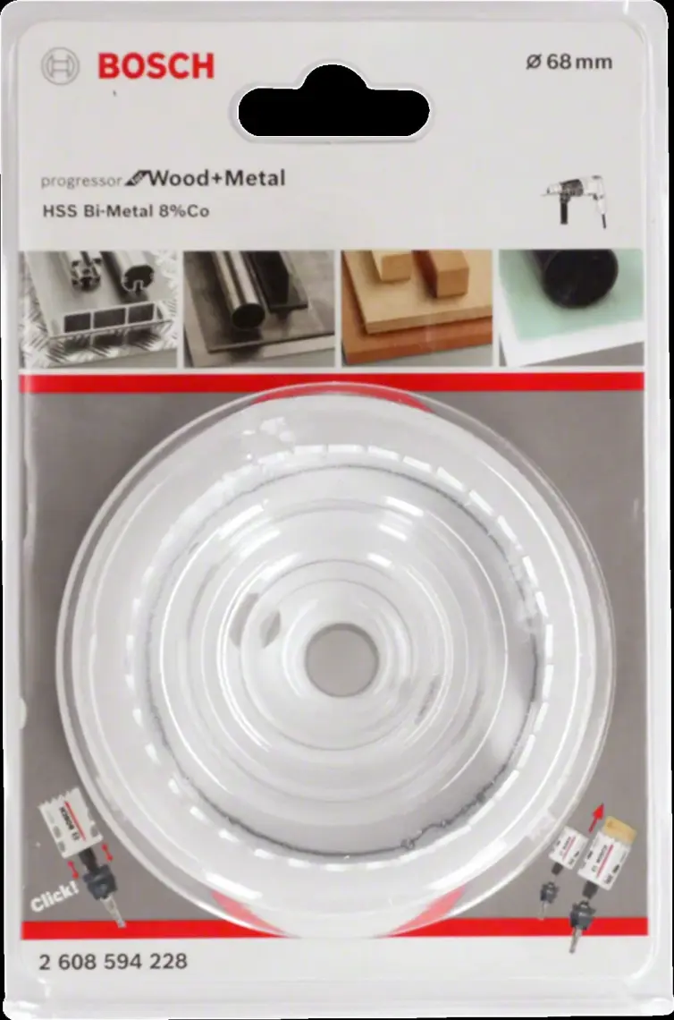 Bosch - Yeni Progressor Serisi Ahşap ve Metal Için Delik Açma Testeresi (Panç) 68 mm