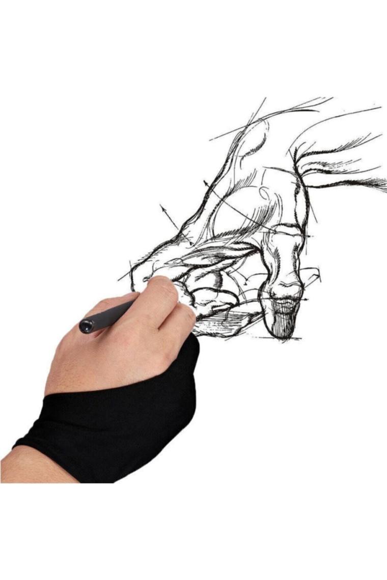 Grafikerler Için Profesyonel Grafik Tablet Çizim Eldiveni, Çizim Eldiveni