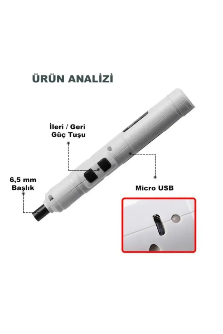 Dailytech Mini Taşınabilir Tornavida Akülü Şarjlı Elektrikli