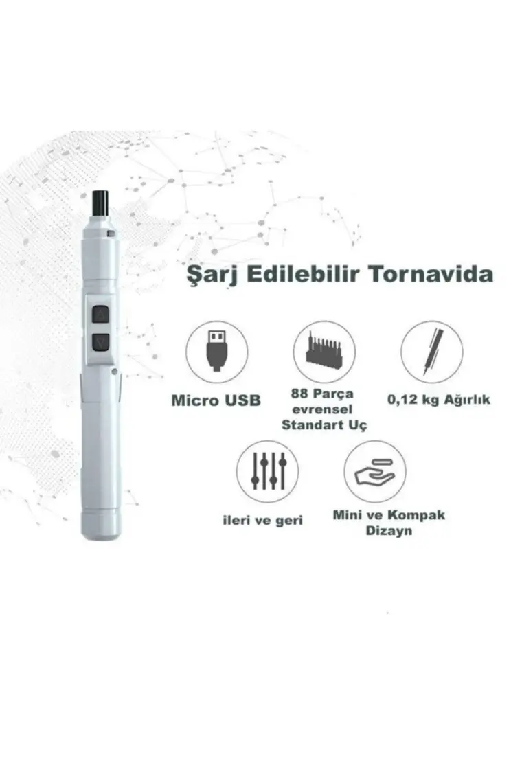 Dailytech Mini Taşınabilir Tornavida Akülü Şarjlı Elektrikli