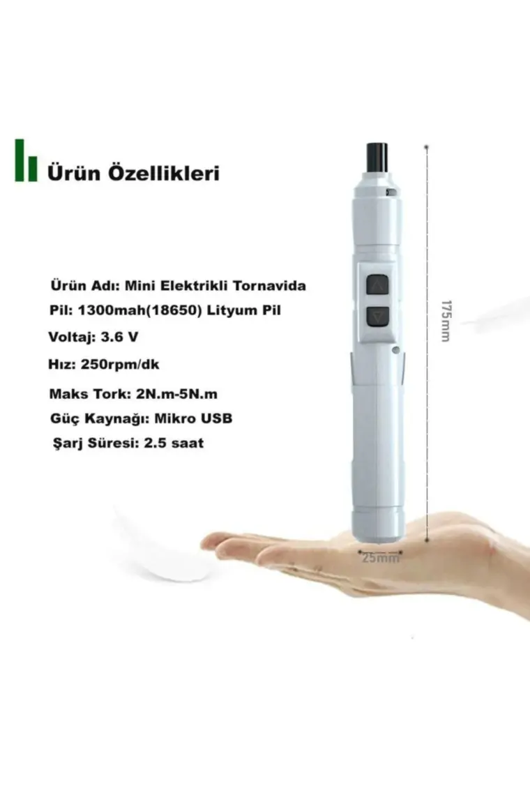 Dailytech Mini Taşınabilir Tornavida Akülü Şarjlı Elektrikli