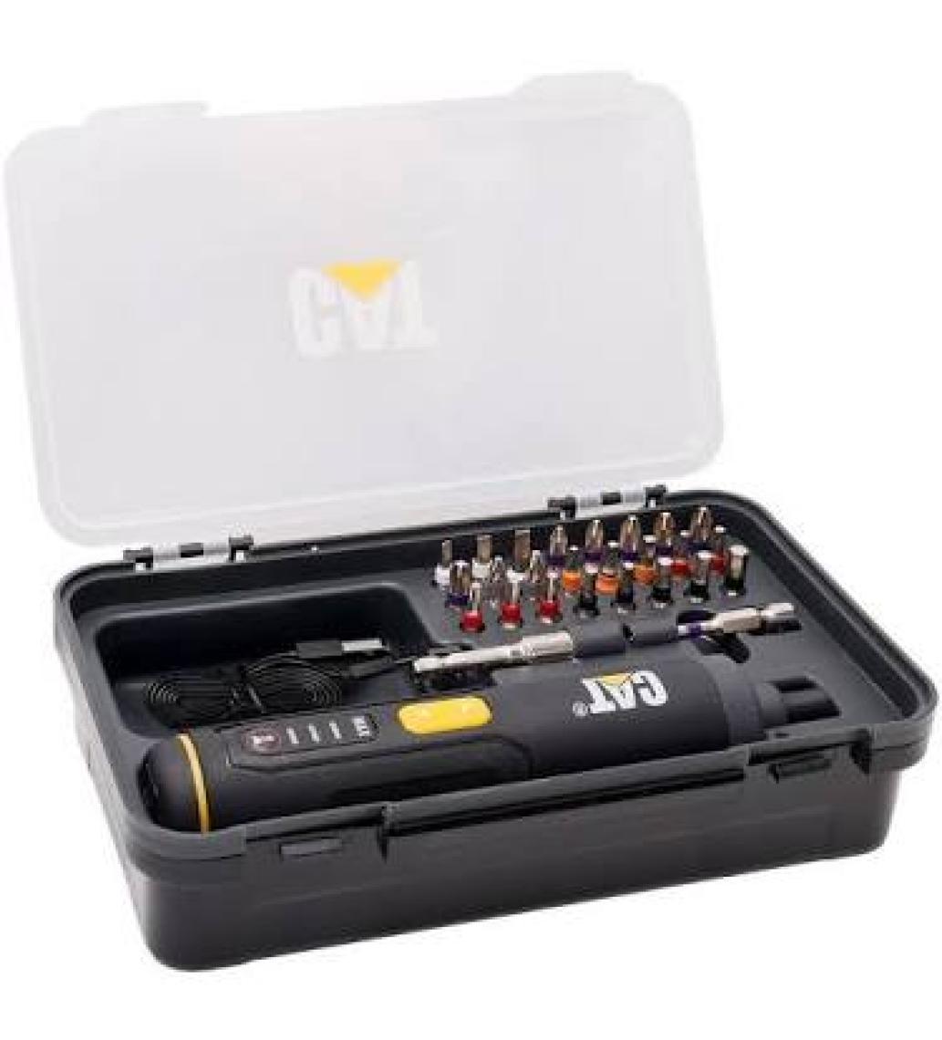Cat DX1110 3.6VOLT/1.5AH. Li-Ion Akıllı Şarjlı Tornavida + 26 Adet Bits Uç