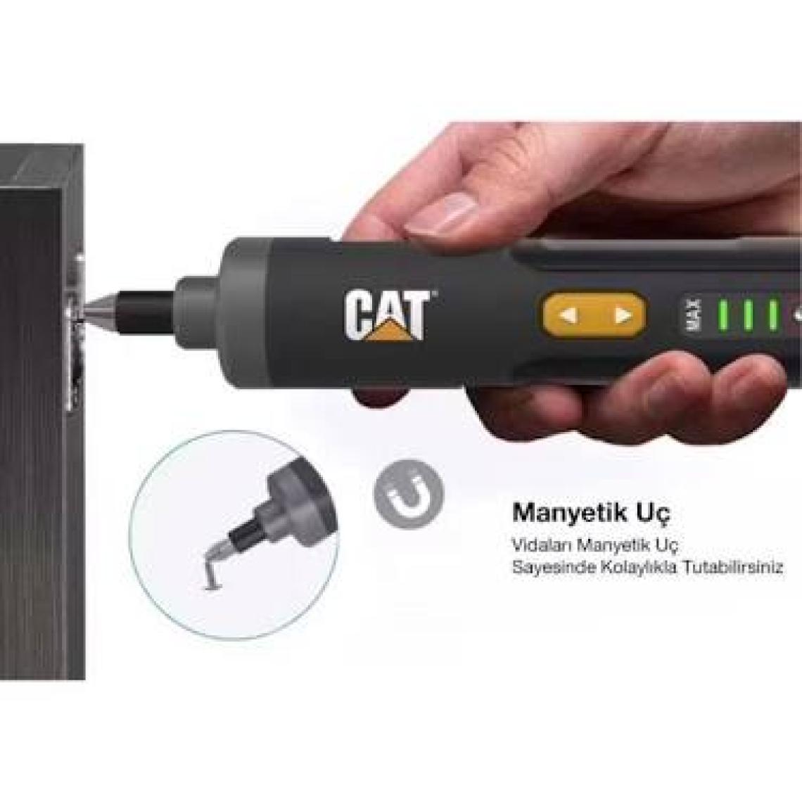 Cat DX1110 3.6VOLT/1.5AH. Li-Ion Akıllı Şarjlı Tornavida + 26 Adet Bits Uç