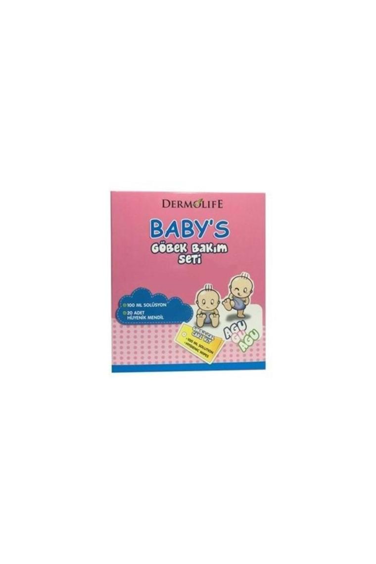 Babys Göbek Bakım Seti - 100 ml Solüsyon 20 Adet Nonwoven Mendil