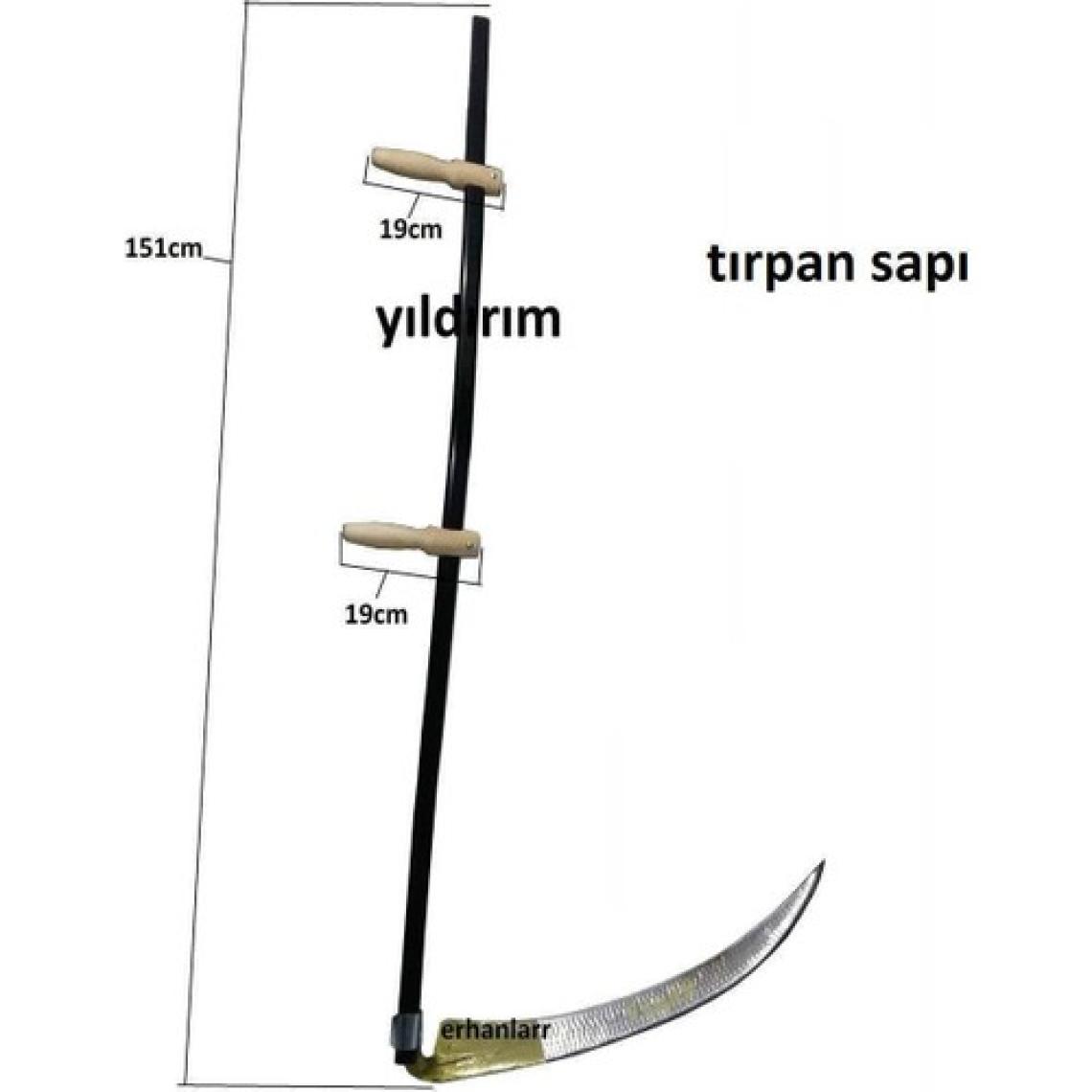 Yıldırım Tırpan Sapı Metal Ahşap Kulp Takım 1.Kalite Orak