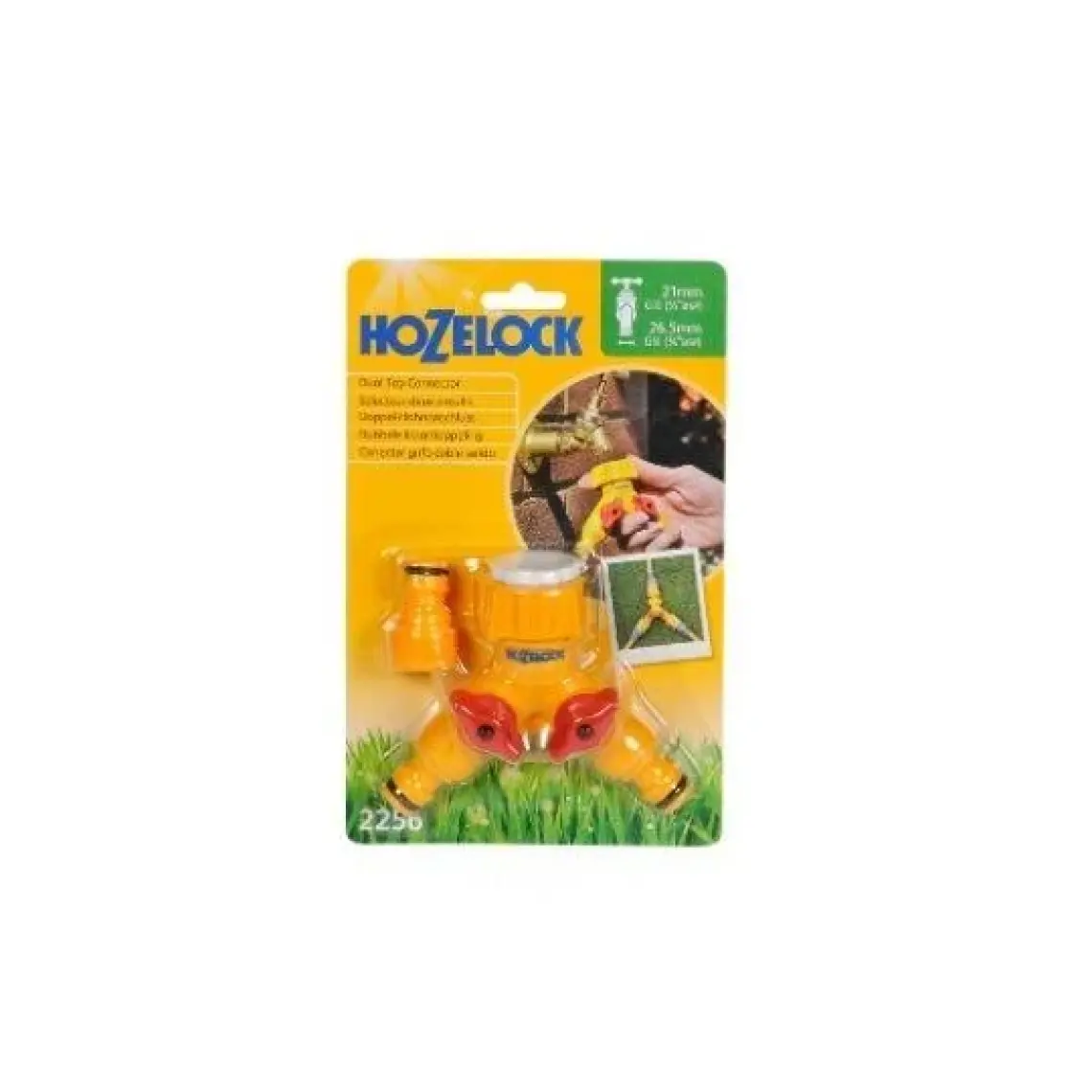 Hozelock 2256H Çift Yönlü Vanalı Musluk Bağlantısı  1/2" - 3/4"