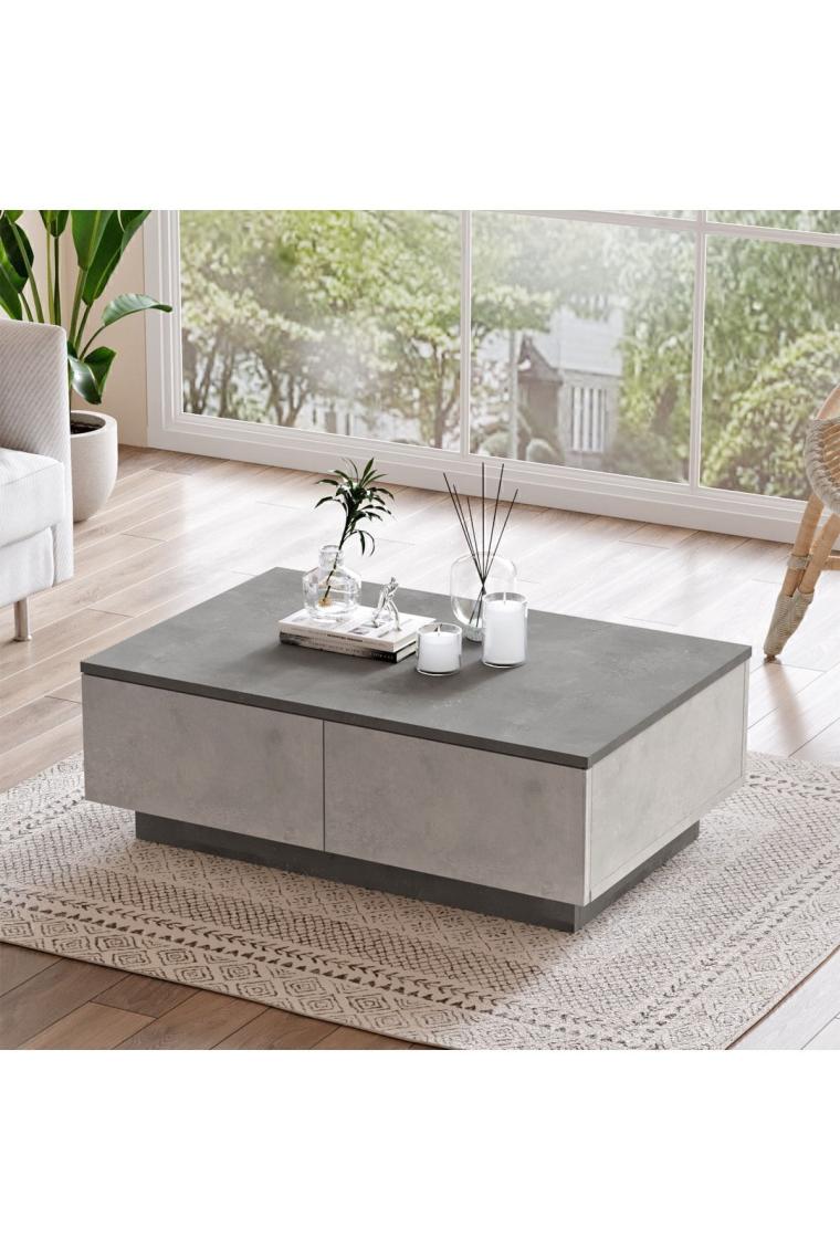 Yurudesign Luvio Orta Sehpa 2 Kapaklı Keçe-Beyaz LV17-WK