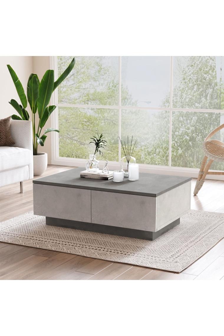 Yurudesign Luvio Orta Sehpa 2 Kapaklı Keçe-Beyaz LV17-WK
