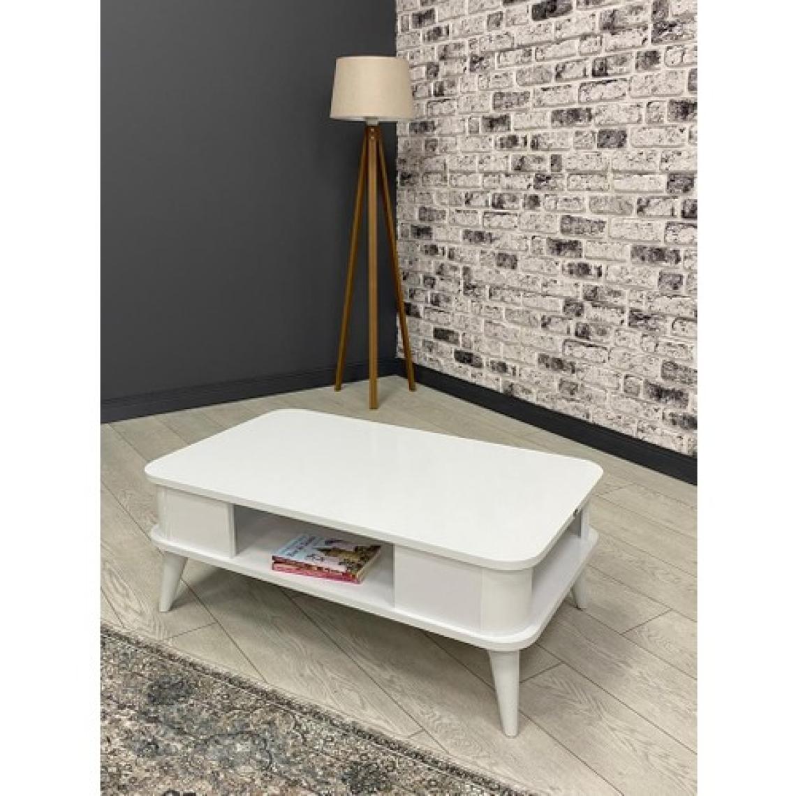 Kumsal Oval Kenar 100* 60 Orta Sehpa Beyaz
