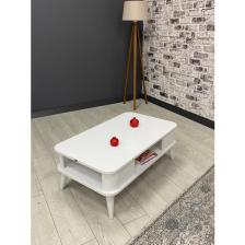 Kumsal Oval Kenar 100* 60 Orta Sehpa Beyaz