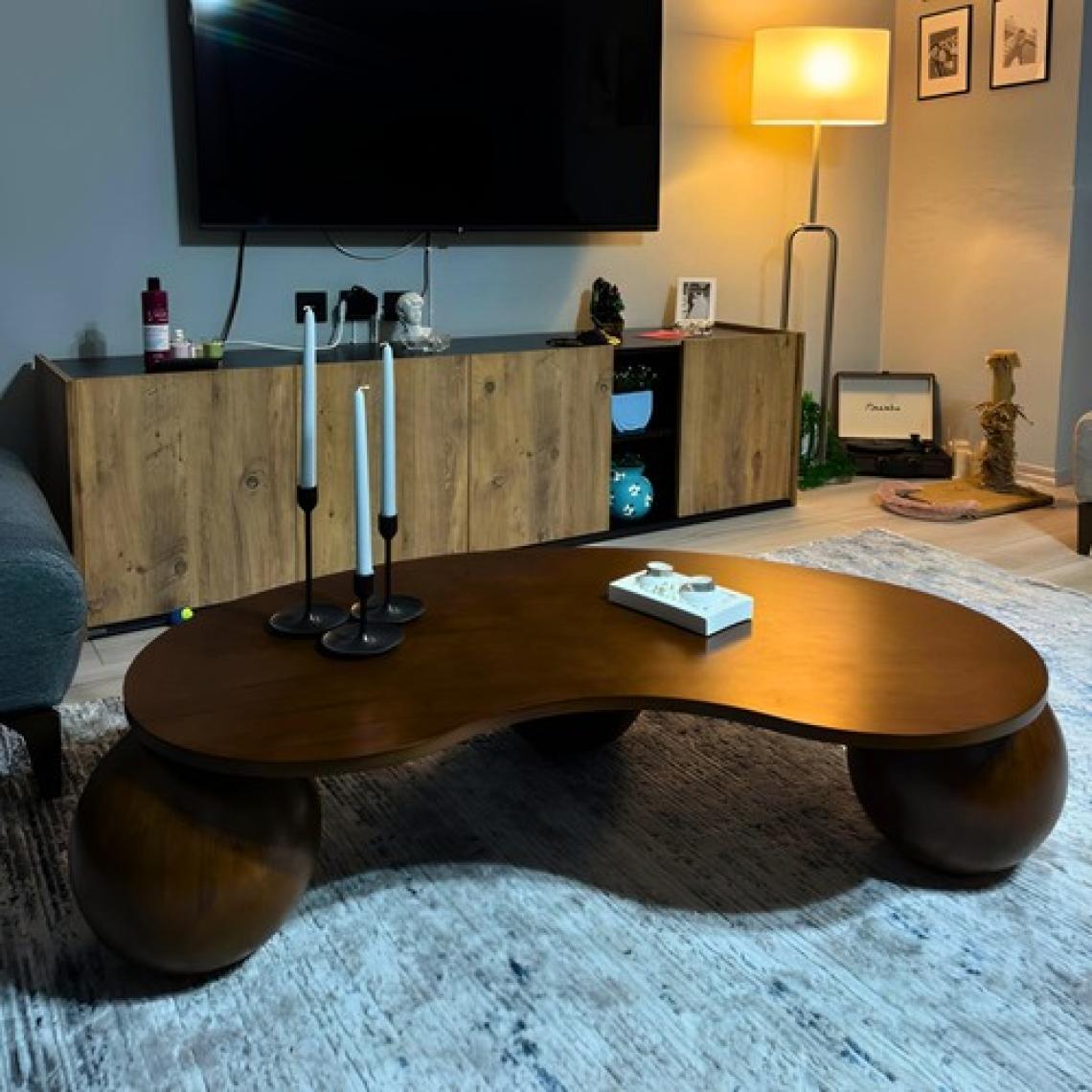 Velura Home & Living Modern Orta Sehpa ve Küre Ahşap Sehpa