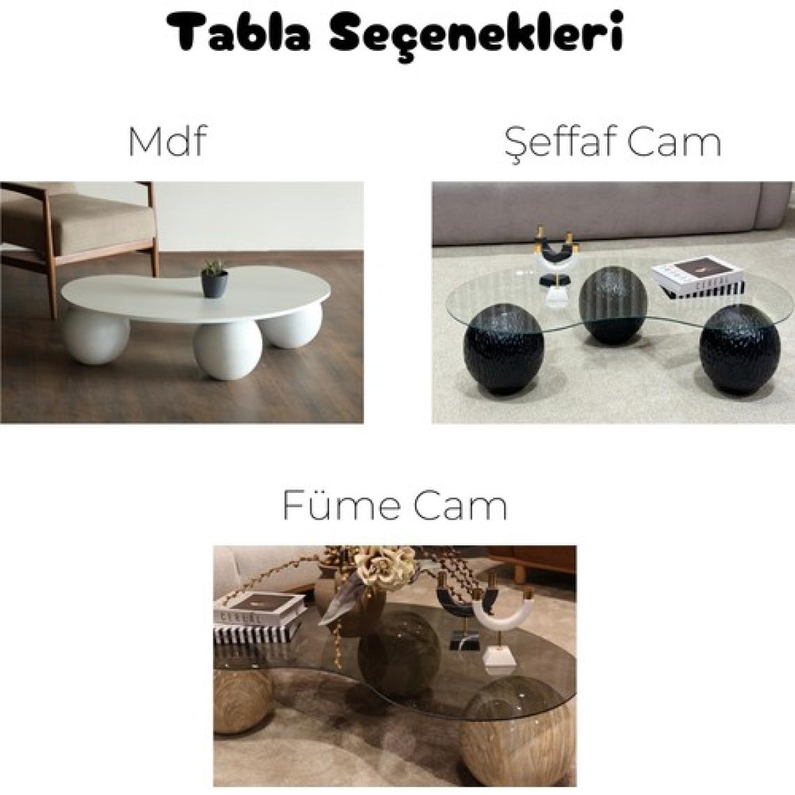 Velura Home & Living Modern Orta Sehpa ve Küre Ahşap Sehpa